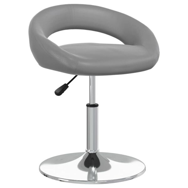 vidaXL Chaise pivotante de salle &agrave; manger Gris Similicuir