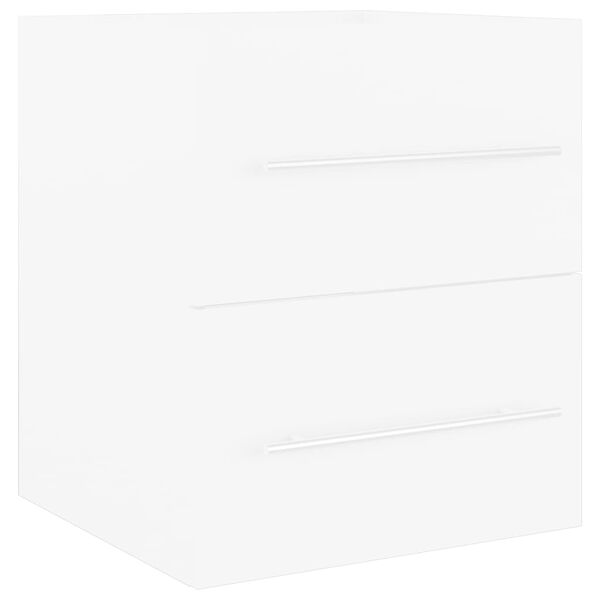 vidaXL Armoire d'évier avec lavabo intégré Blanc Aggloméré