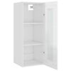 vidaXL Armoire murale suspendue Blanc brillant 34,5x34x90 cm