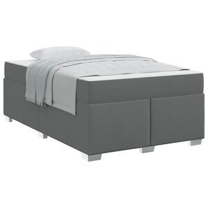 vidaXL Cadre de lit avec matelas Gris fonc&eacute; 120 x 190 cm tissu