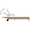 vidaXL Chaises longues avec coussins lot de 2 beige r&eacute;sine tress&eacute;e