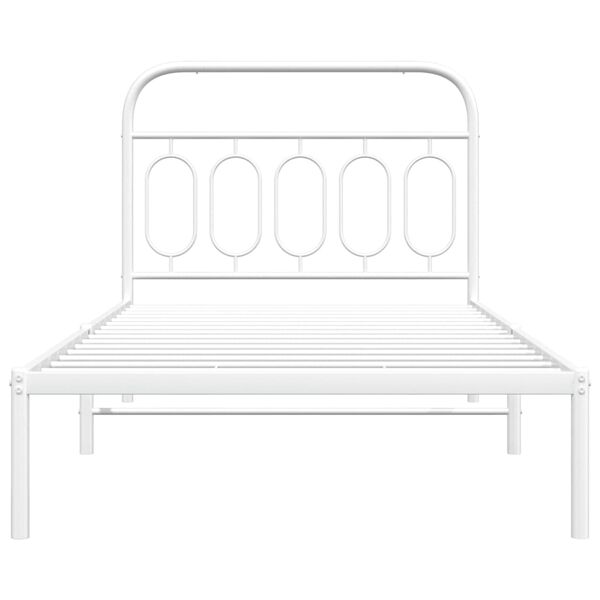 vidaXL Cadre de lit métal sans matelas et tête de lit blanc 100x200 cm