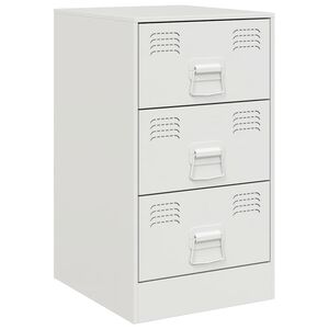 vidaXL Table de chevet blanc 34,5x39x62 cm acier