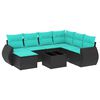 vidaXL Ensemble de canap&eacute; de jardin 8 pcs avec coussins noir r&eacute;sine tress&eacute;e