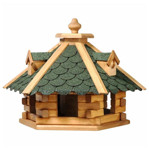 dobar Maison &agrave; oiseaux hexagonale naturel et vert