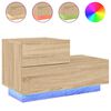 vidaXL Table de chevet avec lumi&egrave;res LED ch&ecirc;ne sonoma 70x36x40,5 cm