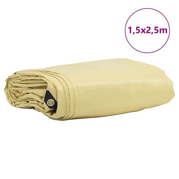 vidaXL B&acirc;che 650g / m&sup2; Beige 1,5 x 2,5 m Toile avec rev&ecirc;tement en PVC
