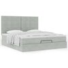 vidaXL Cadre de lit ottoman avec matelas gris clair 200x200 cm velours