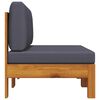 vidaXL Canapés centraux 2 pcs avec coussins gris foncé Acacia solide