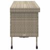 vidaXL Boîte de rangement de jardin et roues gris clair résine tressée