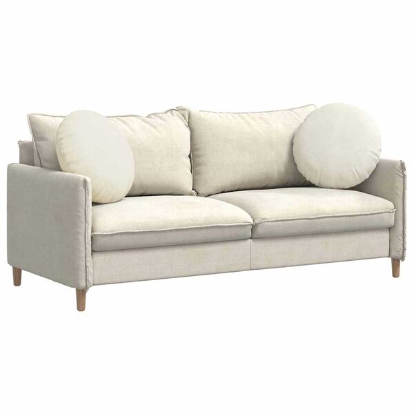 vidaXL Coussins de si&egrave;ge 2 pcs Cr&egrave;me &Oslash; 40 x 13 cm Velours