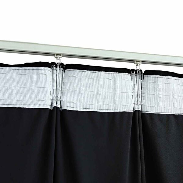 vidaXL Rideaux occultants avec crochets 2 pcs Velours Noir 140x225 cm