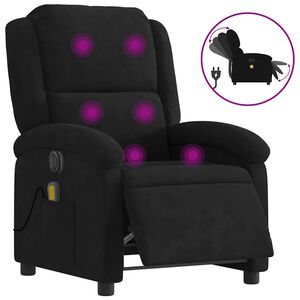 vidaXL Fauteuil inclinable de massage &eacute;lectrique noir velours