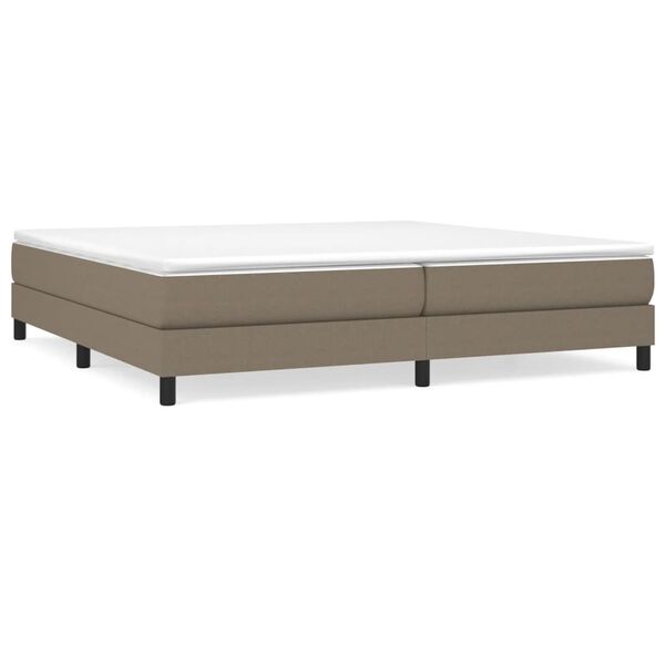 vidaXL Sommier &agrave; lattes de lit avec matelas Taupe 200x200 cm Tissu