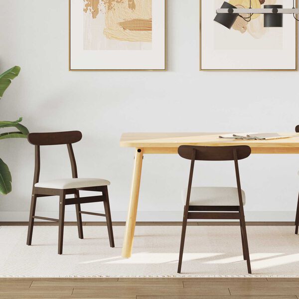 vidaXL Chaise de salle à manger 2 pcs Marron clair et clair