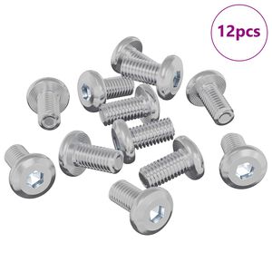 vidaXL Vis de verrou Uni 12 pcs Argent&eacute; M6 x 12 mm Acier