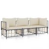 vidaXL Salon de jardin 3 pcs avec coussins anthracite r&eacute;sine tress&eacute;e