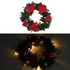 vidaXL Couronne de Noël avec lumières LED vert 60 cm PVC