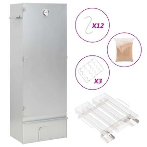 vidaXL Fumoir &agrave; four &agrave; BBQ g&eacute;n&eacute;rateur de fum&eacute;e froide acier galvanis&eacute;