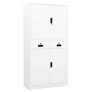 vidaXL Armoire de bureau Blanc 90x40x180 cm Acier