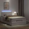 vidaXL Lit ottoman avec matelas & LED blanc pur 120x190cm similicuir