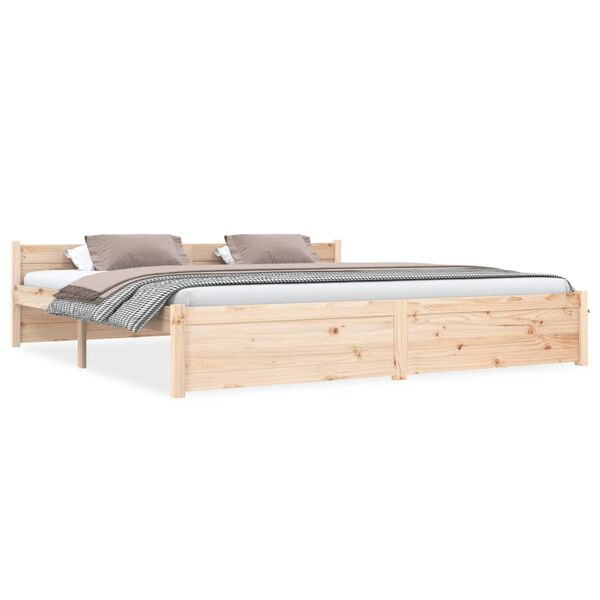 vidaXL Cadre de lit sans matelas bois massif 180x200 cm