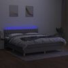 vidaXL Sommier &agrave; lattes de lit matelas LED Gris clair 160x200 cm Tissu