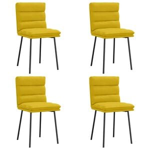 vidaXL Chaises à manger lot de 4 jaune velours