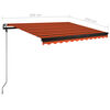 vidaXL Auvent manuel r&eacute;tractable sur pied 300x250 cm Orange et marron