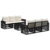 vidaXL Ensemble de canap&eacute; de jardin 7 pc Noir polyrotin