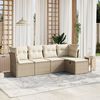 vidaXL Salon de jardin avec coussins 5 pcs beige r&eacute;sine tress&eacute;e