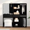 vidaXL Ensemble de table de maquillage LED avec tiroir Ch&ecirc;ne noir