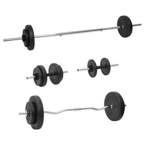 vidaXL Ensemble d'halt&egrave;res et de barres avec plaques 60 kg