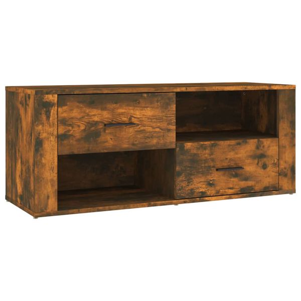 vidaXL Meuble TV Ch&ecirc;ne fum&eacute; 100x35x40 cm Bois d'ing&eacute;nierie