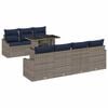 vidaXL Ensemble de canap&eacute; de jardin avec coussin 8 pcs Gris polyrotin