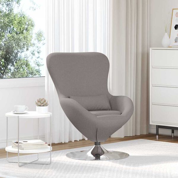 vidaXL Fauteuil &oelig;uf Taupe 63 x 73 x 90 cm tissu
