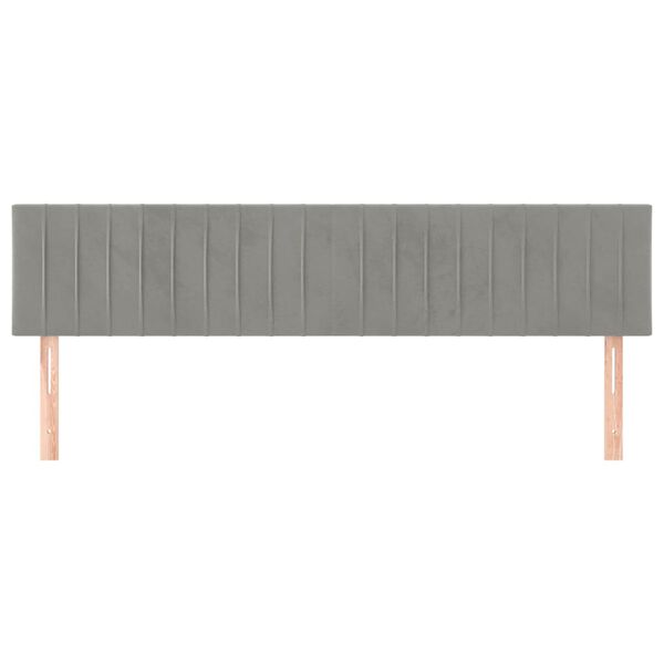 vidaXL T&ecirc;tes de lit 2 pcs Gris clair 80x5x78/88 cm Velours
