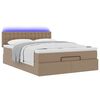 vidaXL Lit ottoman avec matelas & LED Cappuccino 140x200cm similicuir