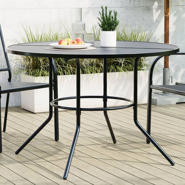 vidaXL Table de patio ronde anthracite acier enduit de poudre