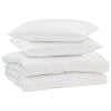 vidaXL Couette d'&eacute;t&eacute; avec oreiller 3 pi&egrave;ces Blanc Microfibre