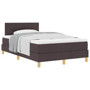 vidaXL Lit &agrave; ressorts avec matelas Marron fonc&eacute; 120 x 190 cm tissu