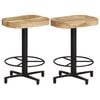vidaXL Tabourets de bar lot de 2 52 cm bois de manguier massif