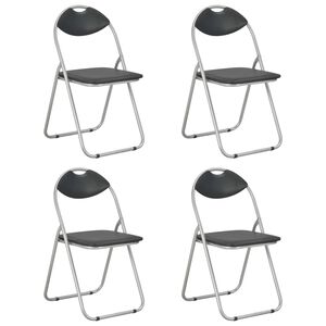 vidaXL Chaises pliantes &agrave; manger lot de 4 noir similicuir