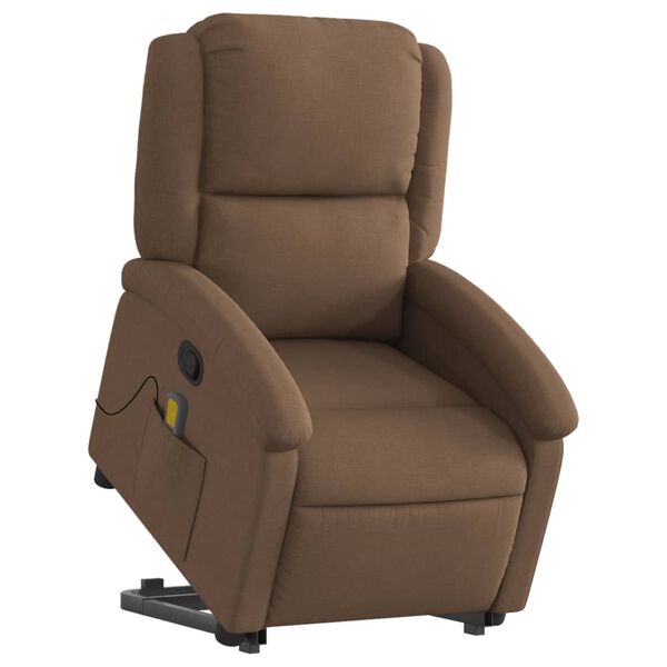 vidaXL Fauteuil de massage inclinable Marron Tissu