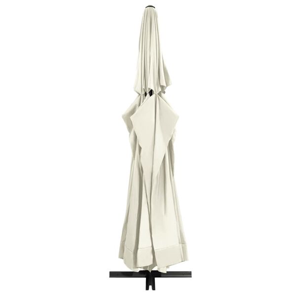 vidaXL Parasol de jardin avec m&acirc;t en aluminium 600 cm Blanc sable