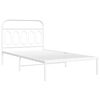 vidaXL Cadre de lit m&eacute;tal sans matelas et t&ecirc;te de lit blanc 107x203 cm