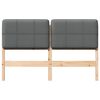 vidaXL T&ecirc;te de lit capitonn&eacute;e Marron et gris clair 135 cm Pin massif