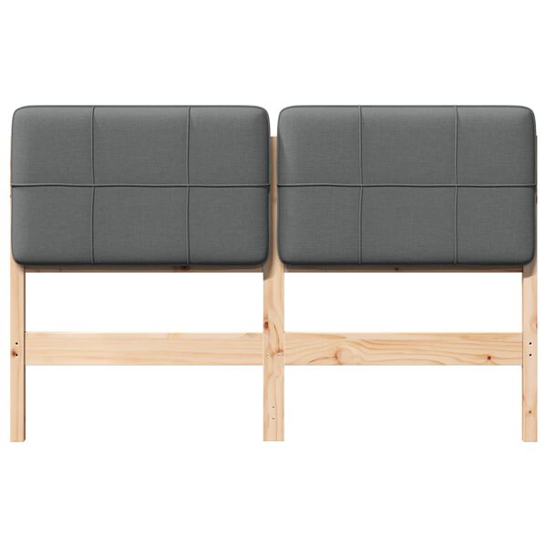 vidaXL T&ecirc;te de lit capitonn&eacute;e Marron et gris clair 135 cm Pin massif