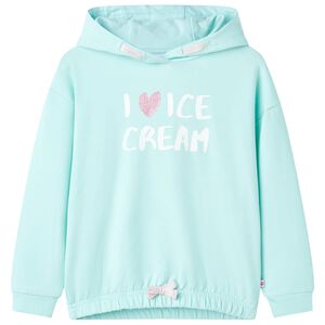 Sweat &agrave; capuche pour enfants aqua clair 104
