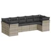 vidaXL Salon de jardin avec coussins 7 pcs gris clair r&eacute;sine tress&eacute;e